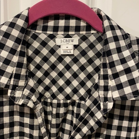 J Crew Lightweight Gingham Tie Front Top EUC - Picture 3 of 8